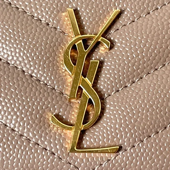 ❌SOLD❌ Saint Laurent YSL Card Holder Dusty Beige Grain de Poudre - Picture 13 of 16